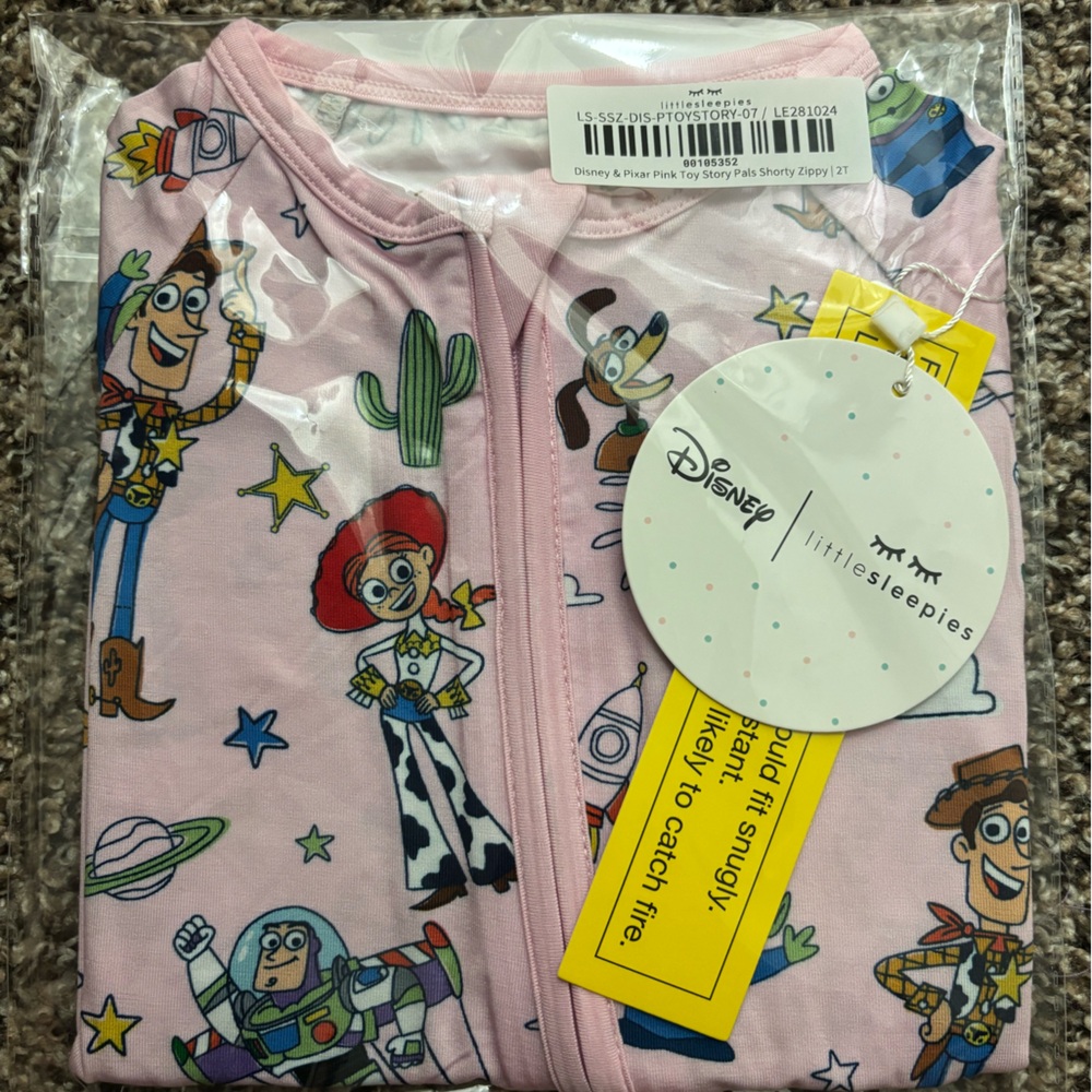 Little Sleepies Toy Story Pink shorty 2T